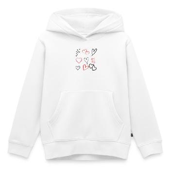 Herz Skizzen Künstlerisches Liebesmotiv - Kinder Premium Organic Hoodie - Weiß - Vorne - AI Model Kid Female (0cm)