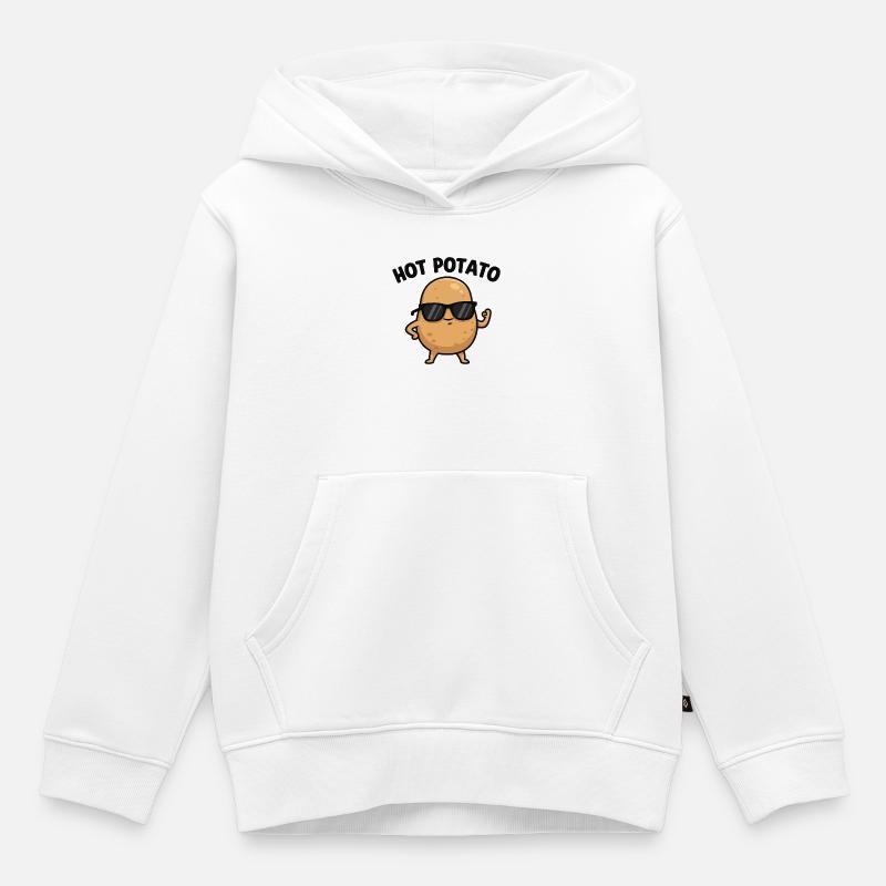 Patate avec attitude - Sweat Premium à capuche enfant bio - blanc