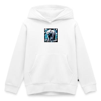 ours blanc - Sweat Premium à capuche enfant bio - blanc - Devant - AI Model Kid Female (0cm)