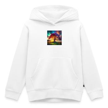 Arbre de Vie au Coucher Du Soleil - Sweat Premium à capuche enfant bio - blanc - Devant - AI Model Kid Female (0cm)