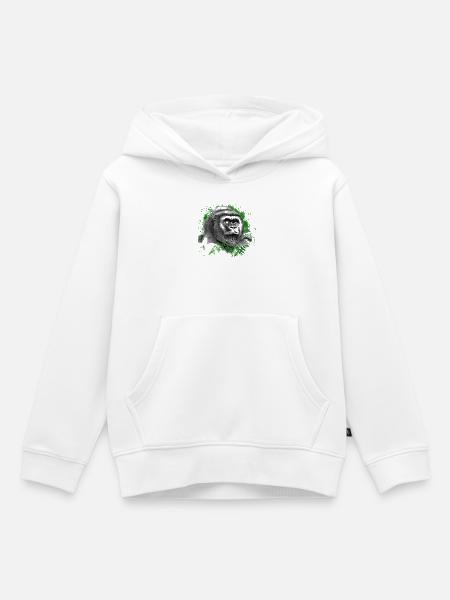 Gorilla - Kinder Premium Organic Hoodie - Weiß