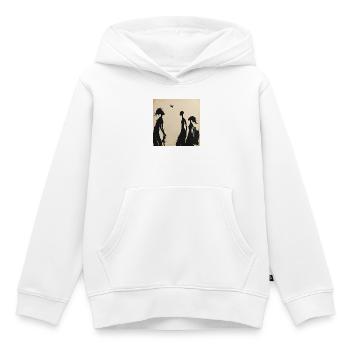 Feminine Silhouetten und minimalistischer Vogel - Kinder Premium Organic Hoodie - Weiß - Vorne - AI Model Kid Female (0cm)
