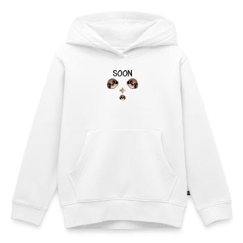 SOON BABY ANNOUNCEMENT SLOTH FAMILY BABY - Kinder Premium Organic Hoodie - Weiß - Vorne - AI Model Kid Female (0cm)