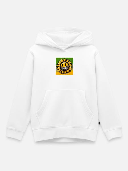Sonnenblume - Kinder Premium Organic Hoodie - Weiß