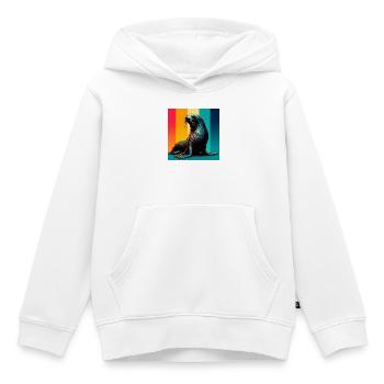 Siegel - Kinder Premium Organic Hoodie - Weiß - Vorne - AI Model Kid Female (0cm)