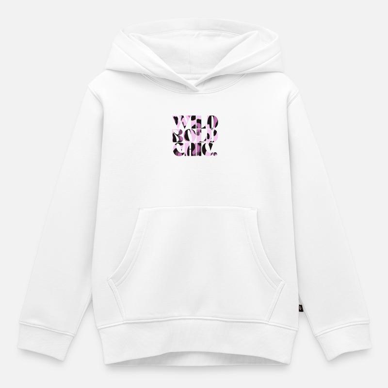 Wild Bold Chic Camo Typografie - Kinder Premium Organic Hoodie - Weiß
