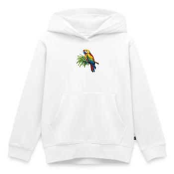 Bunter Papagei auf Zweig - Kinder Premium Organic Hoodie - Weiß - Vorne - AI Model Kid Female (0cm)