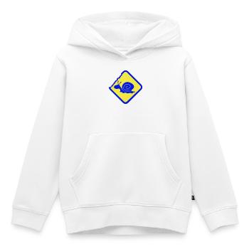 Snail Warning Caution Danger Sign - Kids Premium Organic Hoodie - white - Front - AI Model Kid Female (0cm)