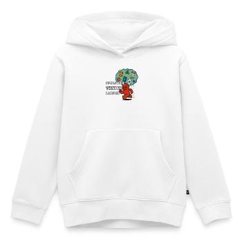 Leader penseur en fuite - Sweat Premium à capuche enfant bio - blanc - Devant - AI Model Kid Female (0cm)
