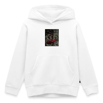 Monarchenschmetterling auf Blüte in Mosaikmuster - Kinder Premium Organic Hoodie - Weiß - Vorne - AI Model Kid Female (0cm)
