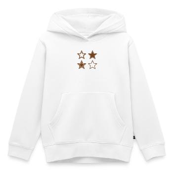 Biscuits étoilés bruns avec glaçage blanc - Sweat Premium à capuche enfant bio - blanc - Devant - AI Model Kid Female (0cm)