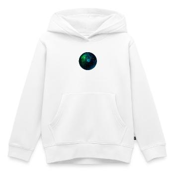 Sphère hexagonale néon - Sweat Premium à capuche enfant bio - blanc - Devant - AI Model Kid Female (0cm)