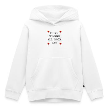 BEZIEHUNG FREUNDSCHAFT SPRÜCHE - Kinder Premium Organic Hoodie - Weiß - Vorne - AI Model Kid Female (0cm)