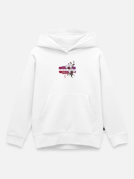 Orchideenblüte mit Anmut - Kinder Premium Organic Hoodie - Weiß