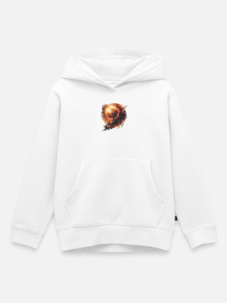 Sonnenfeuer Orb Kunst - Kinder Premium Organic Hoodie - Weiß