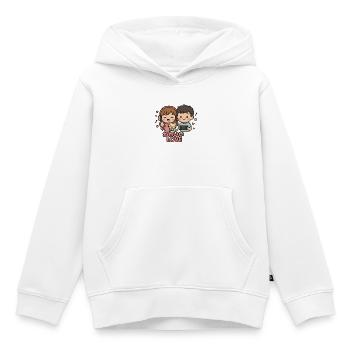 Kawaii Liebespaar mit Katze und Gaming - Kinder Premium Organic Hoodie - Weiß - Vorne - AI Model Kid Female (0cm)