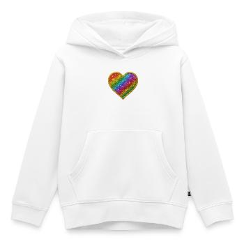 Rainbow heart with gold rim - Kids Premium Organic Hoodie - white - Front - AI Model Kid Female (0cm)