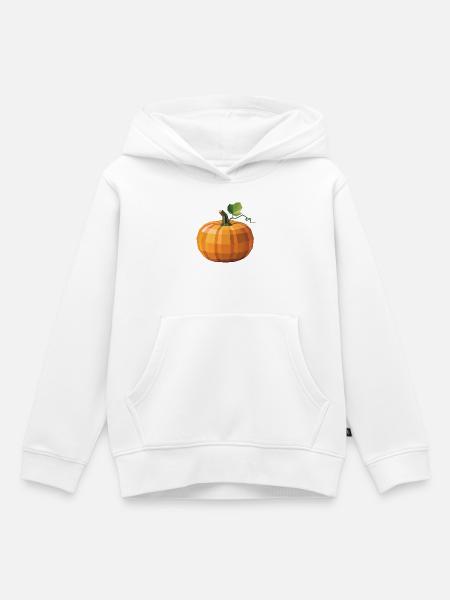 Kürbis - Cooles Low Poly Logo - Kinder Premium Organic Hoodie - Weiß