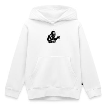 Werewolf silhouette black and white - Kids Premium Organic Hoodie - white - Front - AI Model Kid Female (0cm)