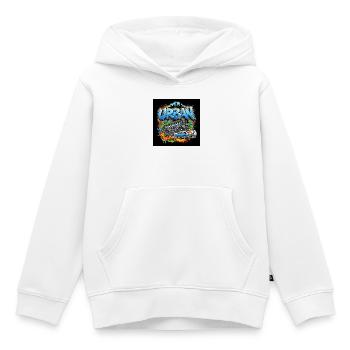 Graffiti urbain avec boombox et voiture - Sweat Premium à capuche enfant bio - blanc - Devant - AI Model Kid Female (0cm)