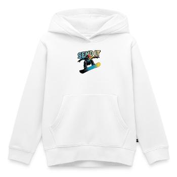 Snowboard Send It Action Comic Wintersport - Kinder Premium Organic Hoodie - Weiß - Vorne - AI Model Kid Female (0cm)