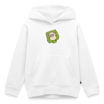 Agneau fleuri dansant parmi les marguerites - Sweat Premium à capuche enfant bio - blanc - Devant - AI Model Kid Female (0cm)