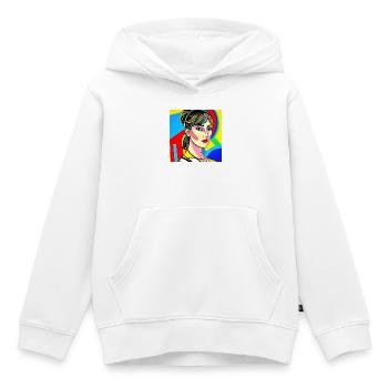 Colorful Pop Portrait - Kids Premium Organic Hoodie - white - Front - AI Model Kid Female (0cm)