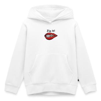 Reißverschluss Lippen Reißverschluss Es - Kinder Premium Organic Hoodie - Weiß - Vorne - AI Model Kid Female (0cm)