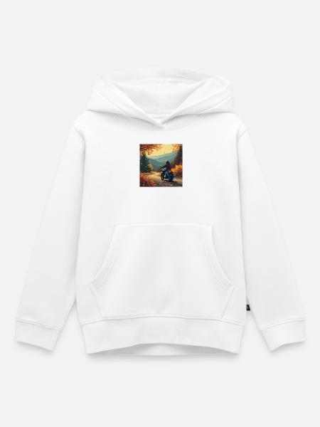Ride into Autumn - Kinder Premium Organic Hoodie - Weiß