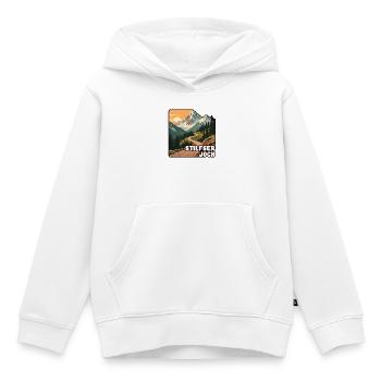 Stelvio Pass - Kids Premium Organic Hoodie - white - Front - AI Model Kid Female (0cm)