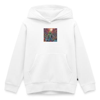 Tempête de zombies en ville - Sweat Premium à capuche enfant bio - blanc - Devant - AI Model Kid Female (0cm)