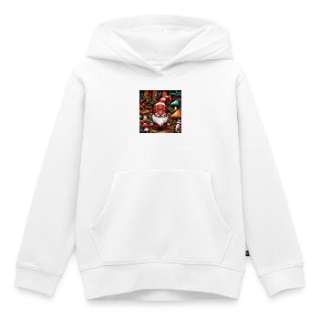 gnome - Sweat Premium à capuche enfant bio - blanc - Devant - AI Model Kid Female (0cm)