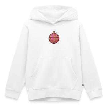 Pink Gold Glitzerkugel Ornament - Kinder Premium Organic Hoodie - Weiß - Vorne - AI Model Kid Female (0cm)