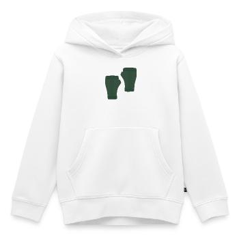 Grüne fingerlose Handschuhe mit Zopfmuster - Kinder Premium Organic Hoodie - Weiß - Vorne - AI Model Kid Female (0cm)