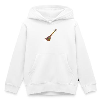 Regenbogen Glitzerbesen Zauberwerk - Kinder Premium Organic Hoodie - Weiß - Vorne - AI Model Kid Female (0cm)