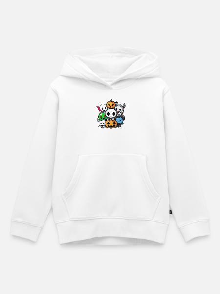 Halloween Party Figuren Comic - Kinder Premium Organic Hoodie - Weiß