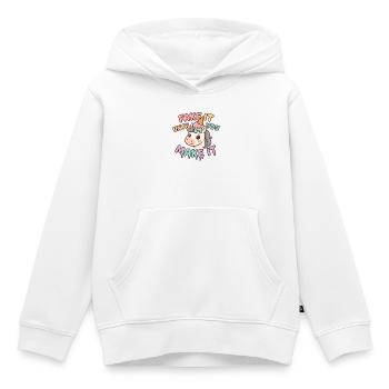 Licorne kawaii motivation drôle – Fake it until yo - Sweat Premium à capuche enfant bio - blanc - Devant - AI Model Kid Female (0cm)