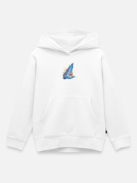 Segeltraum Farbexplosion - Kinder Premium Organic Hoodie - Weiß