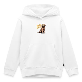 Hello Sunshine - Cool Golden Retriever Logo pour animaux de compagnie - Sweat Premium à capuche enfant bio - blanc - Devant - AI Model Kid Female (0cm)