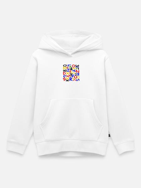 Zahlen & Buchstaben von Cean - Kinder Premium Organic Hoodie - Weiß