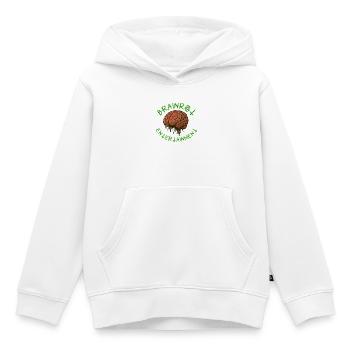 Brainrot Entertainment – Rotten Mind Design - Kids Premium Organic Hoodie - white - Front - AI Model Kid Female (0cm)