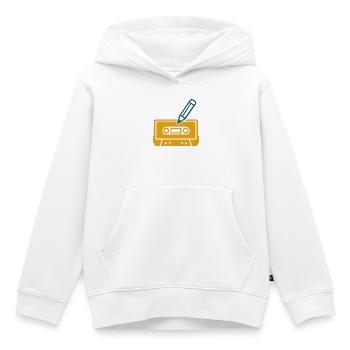 Retro pencil cassette - Kids Premium Organic Hoodie - white - Front - AI Model Kid Female (0cm)