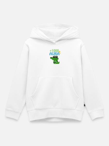 Kroko UND JUGENDWORTE - Kinder Premium Organic Hoodie - Weiß