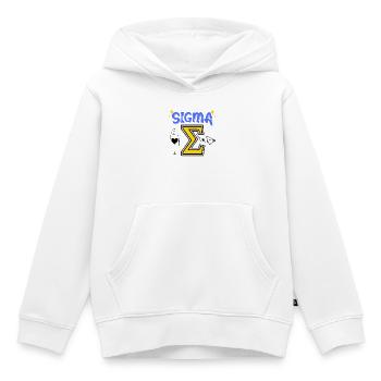 Sigma Jeunes Mots - Sweat Premium à capuche enfant bio - blanc - Devant - AI Model Kid Female (0cm)