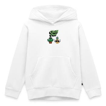 Chill Out Cactus et ananas - Sweat Premium à capuche enfant bio - blanc - Devant - AI Model Kid Female (0cm)