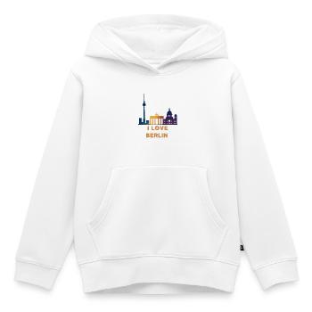 I Love Berlin Skyline Gradient - Kids Premium Organic Hoodie - white - Front - AI Model Kid Female (0cm)