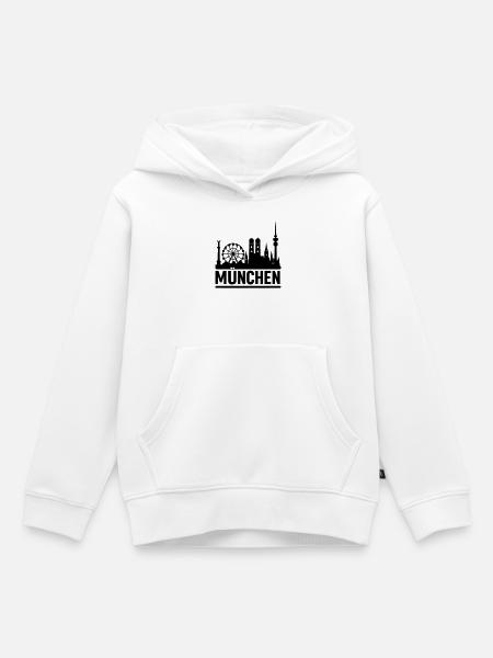 München Munich Silhouette Skyline - Kinder Premium Organic Hoodie - Weiß