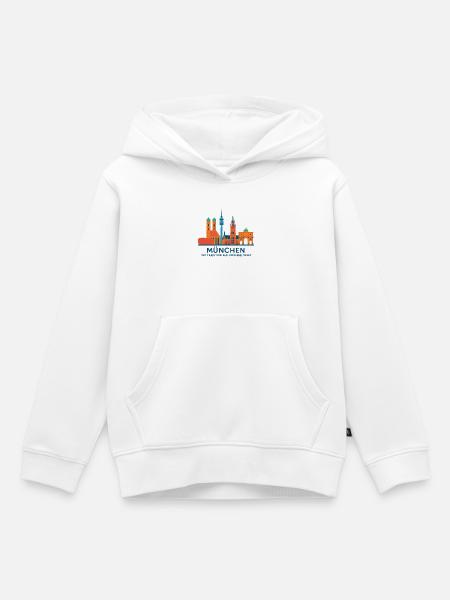 München Skyline: Tradition trifft Moderne - Kinder Premium Organic Hoodie - Weiß