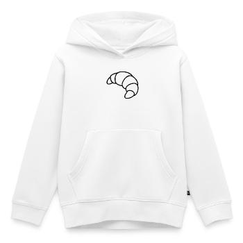 Croquis de croissant – Motif du petit-déjeuner français - Sweat Premium à capuche enfant bio - blanc - Devant - AI Model Kid Female (0cm)