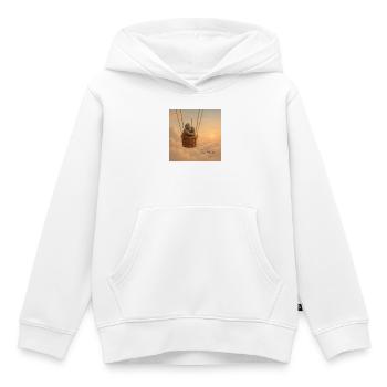 Skybound Whispers Étreinte - Sweat Premium à capuche enfant bio - blanc - Devant - AI Model Kid Female (0cm)